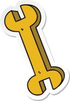 sticker of a quirky hand drawn cartoon spanner png