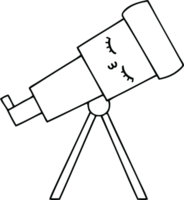 télescope de dessin animé de dessin au trait png