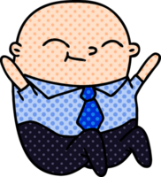 cartoon of kawaii bald man png