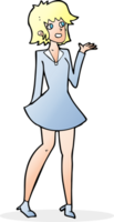 cartoon pretty woman in dress png