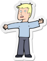 sticker of a cartoon surprised man png