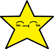 comic book style cartoon of a gold star png