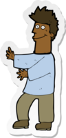 sticker of a cartoon happy man png