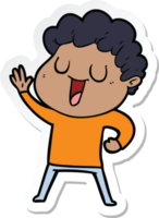 sticker of a waving cartoon man png