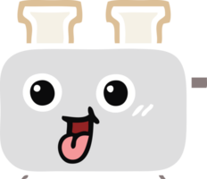flat color retro cartoon of a of a toaster png