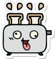 sticker of a cute cartoon of a toaster png