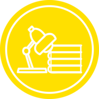 Lampe und Studie Bücher kreisförmig Symbol Symbol png