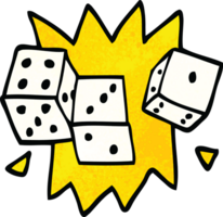 cartoon doodle lucky dice png