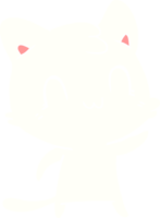 gato feliz de dibujos animados de estilo de color plano png