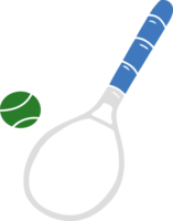 hand- getrokken tekenfilm tekening tennis racket en bal png