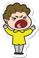 sticker of a cartoon furious man png