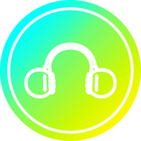 música auriculares circular icono con frio degradado terminar png