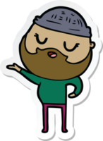 sticker of a cartoon man with beard png