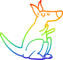 arcobaleno pendenza linea disegno di un' cartone animato canguro png