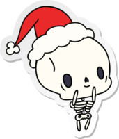 hand- getrokken Kerstmis sticker tekenfilm van kawaii skelet png