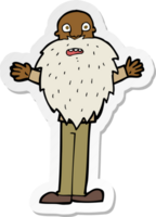 sticker van een cartoon bebaarde oude man png