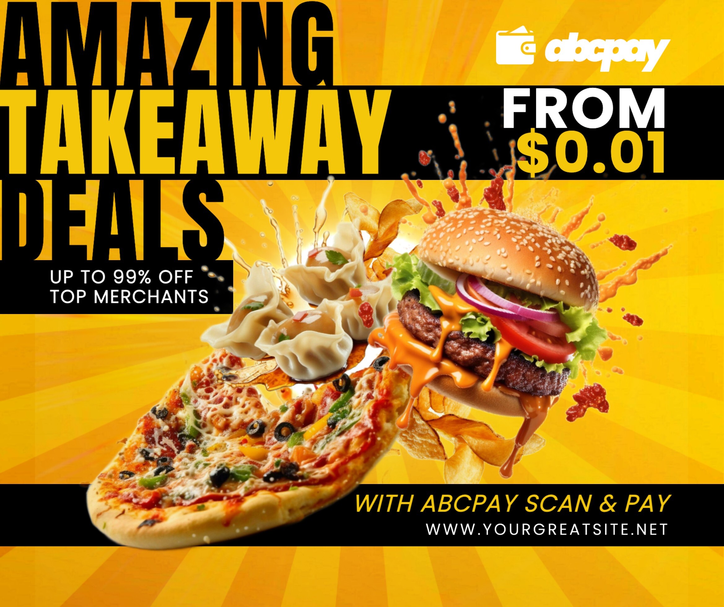 Amazing Takeaway Deals on Food Promotion Ad for Facebook Post