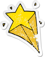 distressed sticker of a cartoon star png