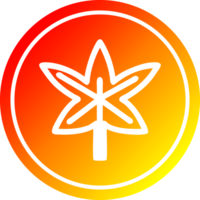 marihuana blad circulaire icoon met warm helling af hebben png