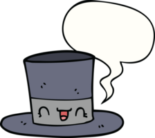 Karikatur oben Hut mit Rede Blase png