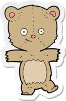 pegatina de un oso de peluche divertido de dibujos animados png