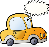 Cartoon-Auto mit Sprechblase png