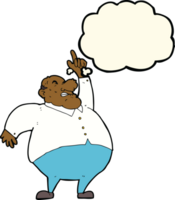 cartoon big fat boss with thought bubble png