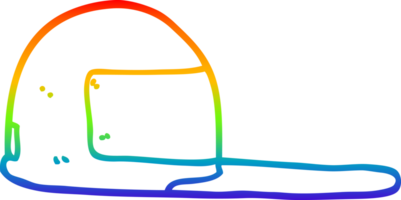 arco Iris gradiente linha desenhando do uma desenho animado beisebol boné png