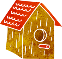 hand drawn retro cartoon doodle of a wooden bird house png
