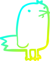 cold gradient line drawing of a cartoon bird png