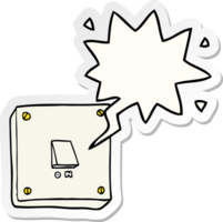 cartoon light switch with speech bubble sticker png