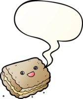 cartoon biscuit with speech bubble in smooth gradient style png