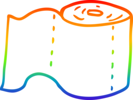 rainbow gradient line drawing of a cartoon toilet roll png