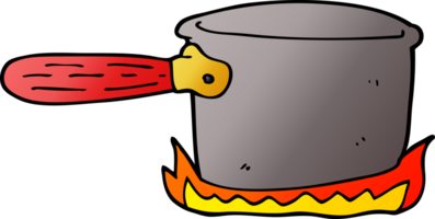 cartoon doodle cooking pan png