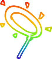 rainbow gradient line drawing of a cartoon angel halo png