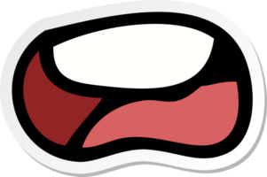 sticker of a cartoon unhappy mouth png