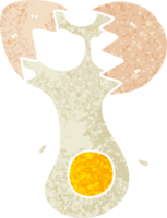 retro illustration style quirky cartoon cracked egg png