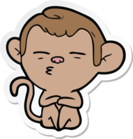 sticker of a cartoon suspicious monkey png