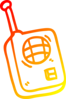 warm gradient line drawing of a cartoon walkie talkie png