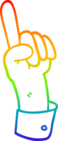 arc en ciel pente ligne dessin de une carton de main geste png