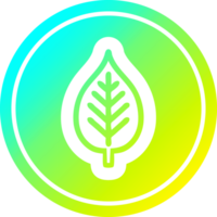 natural leaf circular icon with cool gradient finish png