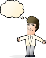 cartoon annoyed boss with thought bubble png