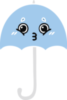 flat color retro cartoon of a umbrella png