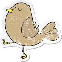 distressed sticker of a cartoon bird png