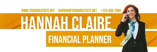 Orange Financial Planner Twitter Banner template