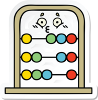 sticker of a cute cartoon abacus png