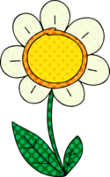 comic book style quirky cartoon daisy png
