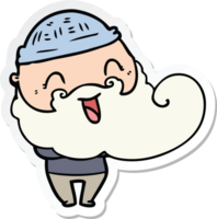 sticker of a happy man with beard and winter hat png