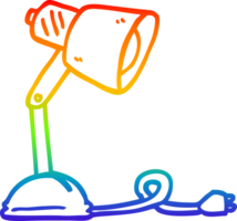 rainbow gradient line drawing of a cartoon desk lamp png