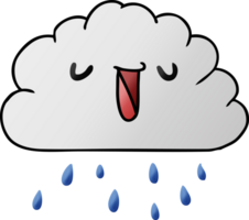 degradado dibujos animados ilustración kawaii clima lluvia nube png